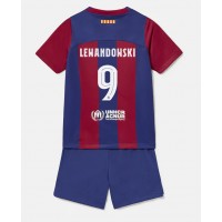 Dres Barcelona Robert Lewandowski #9 Domaci za djecu 2023-24 Kratak Rukav (+ kratke hlače)
